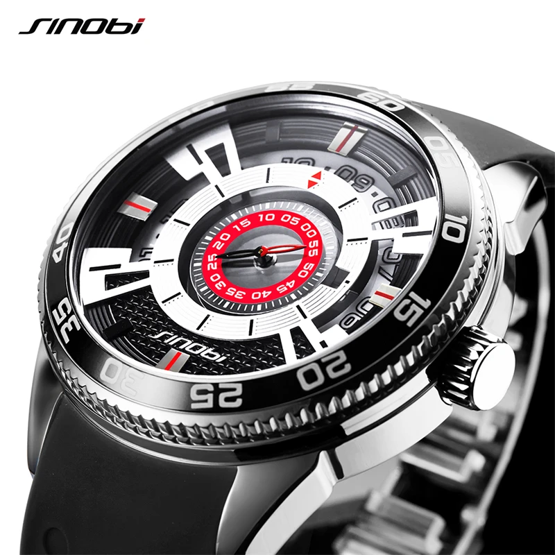 SINOBI 2021 High Quality Creative Car Dashboard Watches Men\'s Luxury 100% Stainless Steel Wristwatches Sports Clock Reloj Hombre