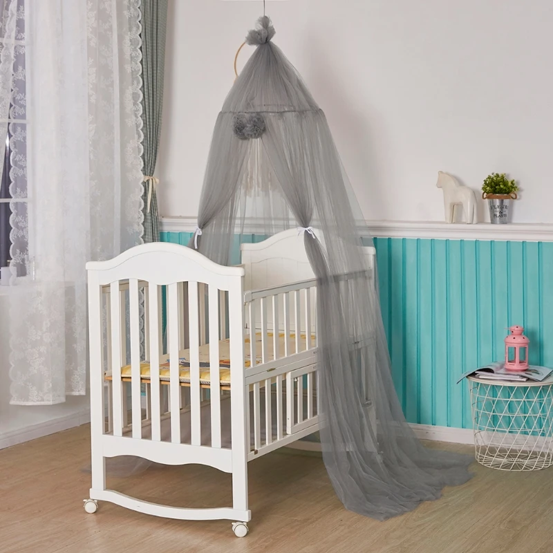 Baby Mesh Yarn Bed Canopy Crib Mosquitoes Net Curtain Dome Hanging Tent Decor