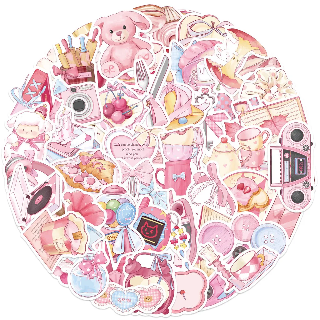 50 Adorable Pink Doodle Stickers - Waterproof Art Decals for Journals, Luggage & Creative Projects RecordingYourLife Store