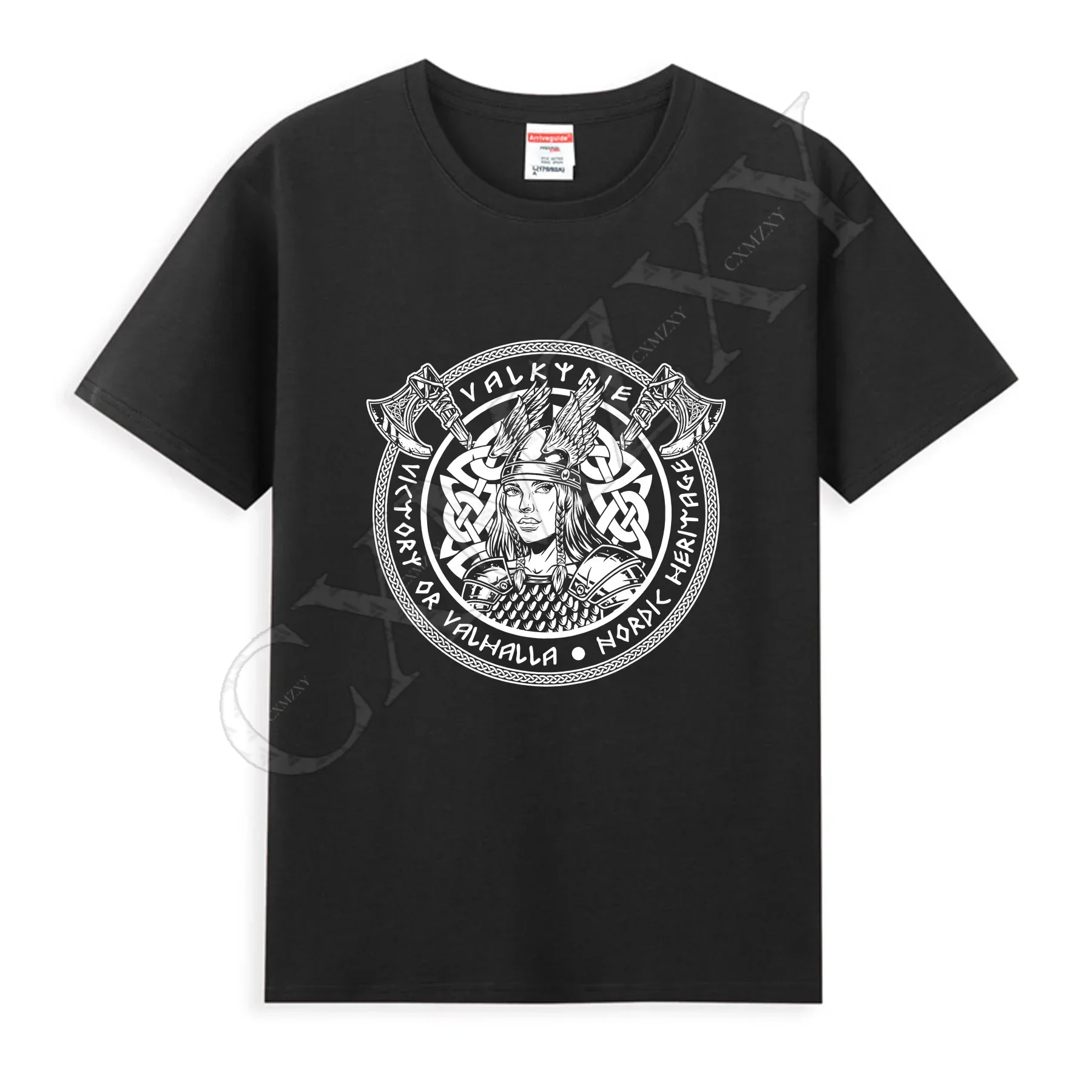 

2025 Men T Shirt Casual Valkyrie Victory or Valhalla Nordic Heritage T-shirt Graphic Oversized Comfortable Streetwear S-3XL