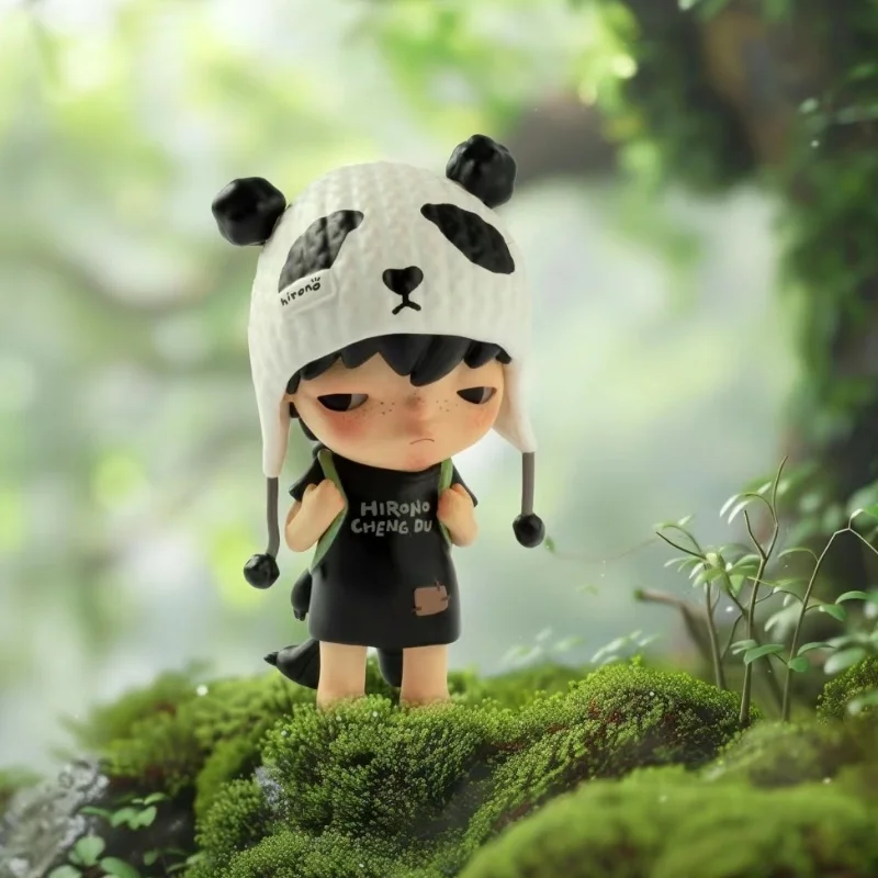 Genuine Cute Hirono Chengdu Little Wild Panda Anime Figure Doll Decoration Kawaii Model Tabletop Decorated Kids Toys Gift