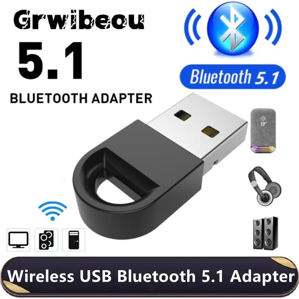 USB Bluetooth Adapter Dongle Bluetooth 5.1 Transmitter Receiver for PC Laptop Wireless Speaker Audio Receiver USB Transmitter