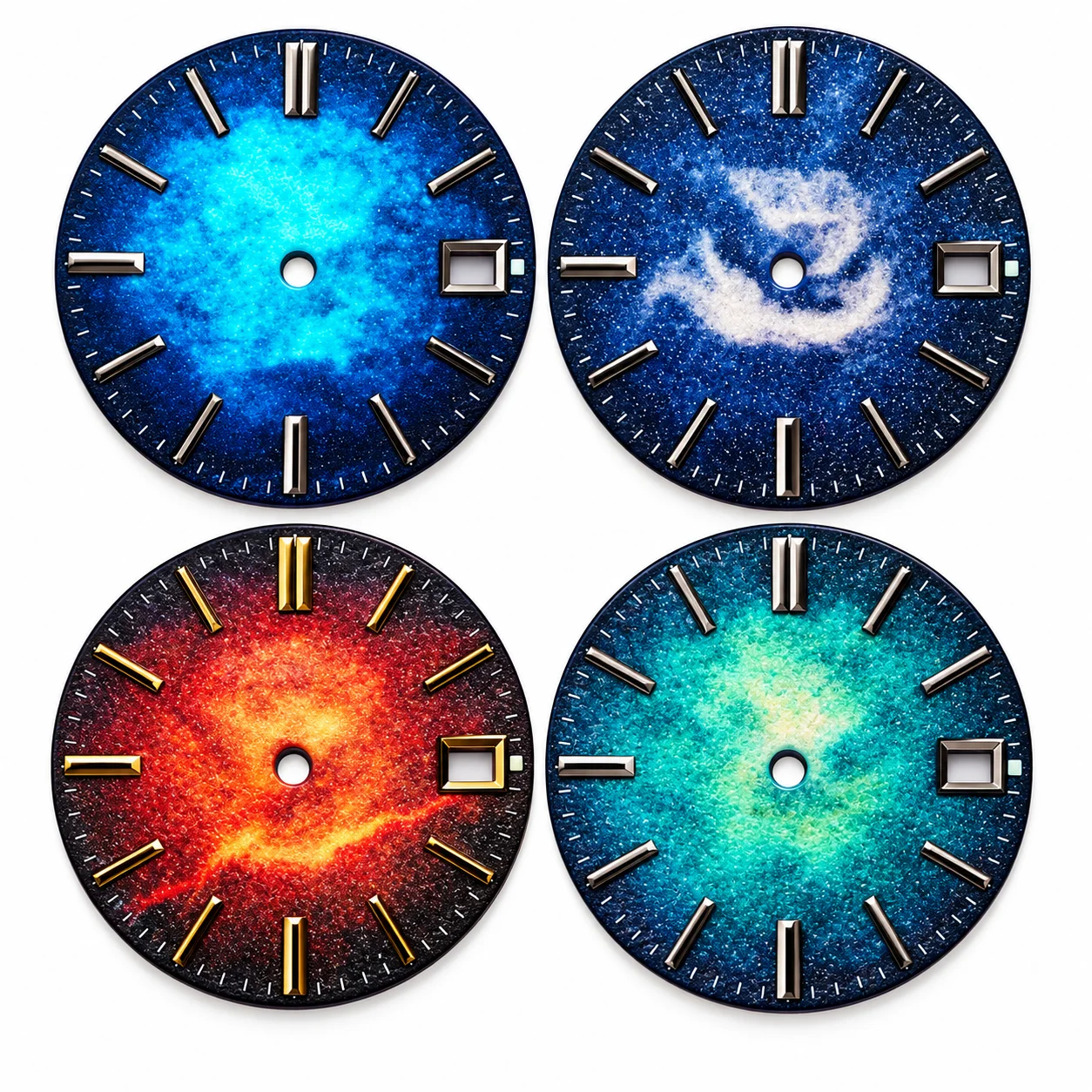 28.5mm Galaxy Nebula Starry Sky Watch Dial No Lume Date Window for NH35 Automatic Movement Custom Logo DIY Watch Modification Pa
