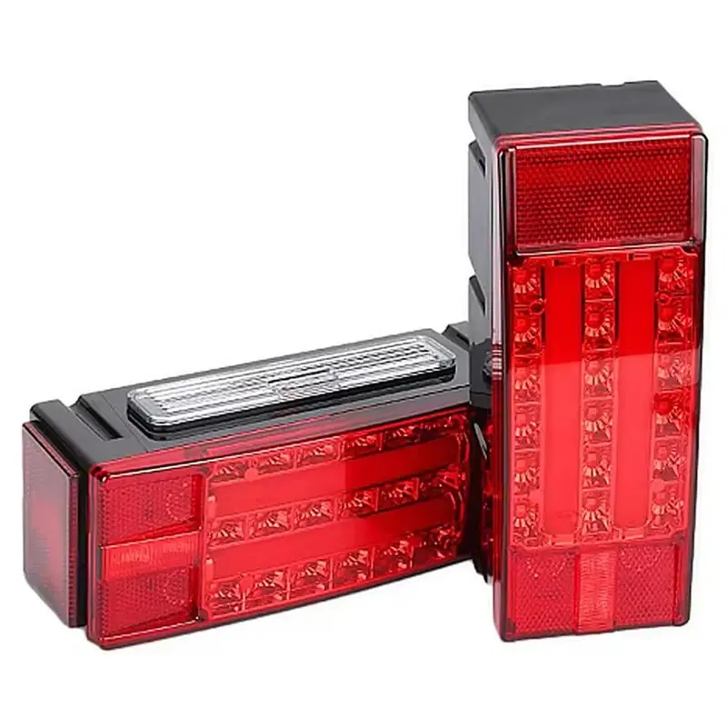 Submersible LED Trailer Light-Red Turn Signal Tail Brake Light(1 Pair) 12V Rectangular Design For Trucks, Van& Trailer