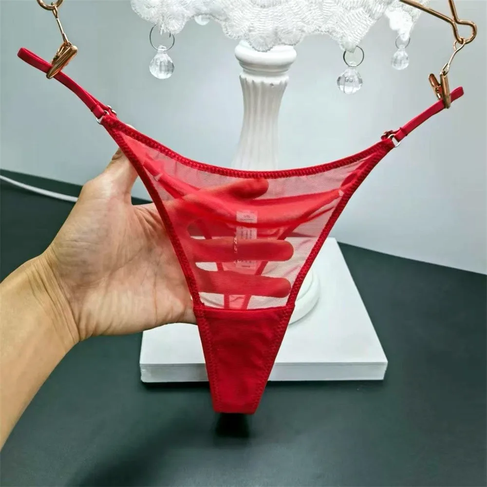New Sexy Thong with Adjustable Waist Transparent Mesh G-string Underwear Ultra-thin Sports Yoga Hip 