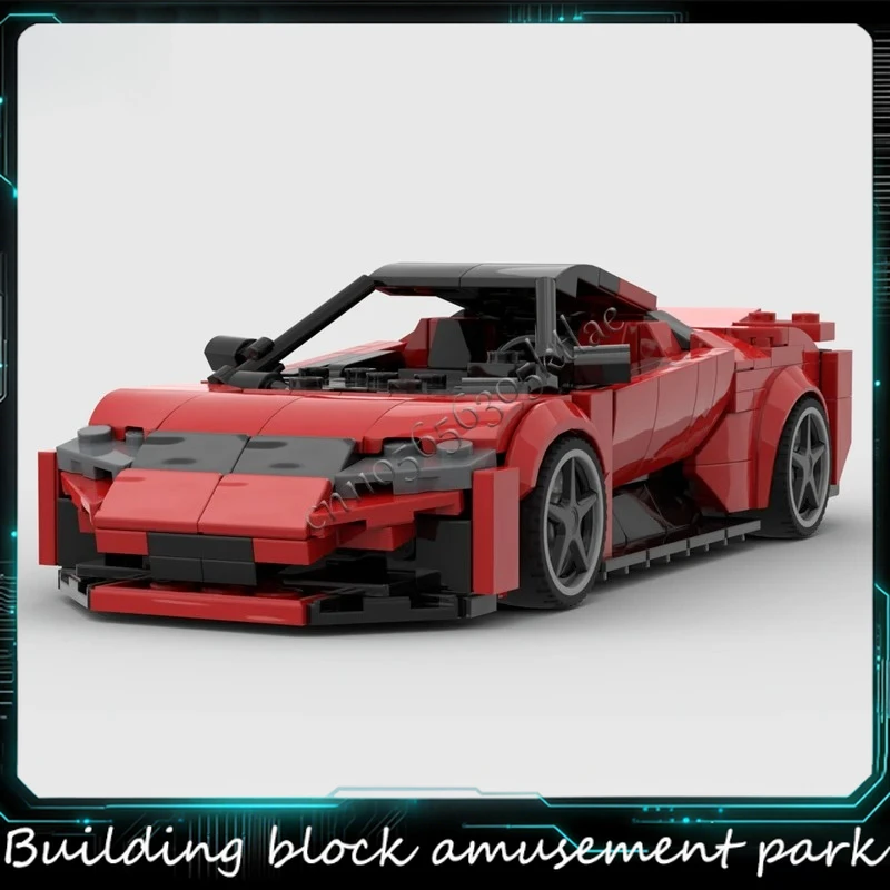 

347 деталей, технологичный гибридный суперкар MOC, модель гоночного автомобиля, конструктор, игрушки для детей и взрослых, популярный праздничный подарок