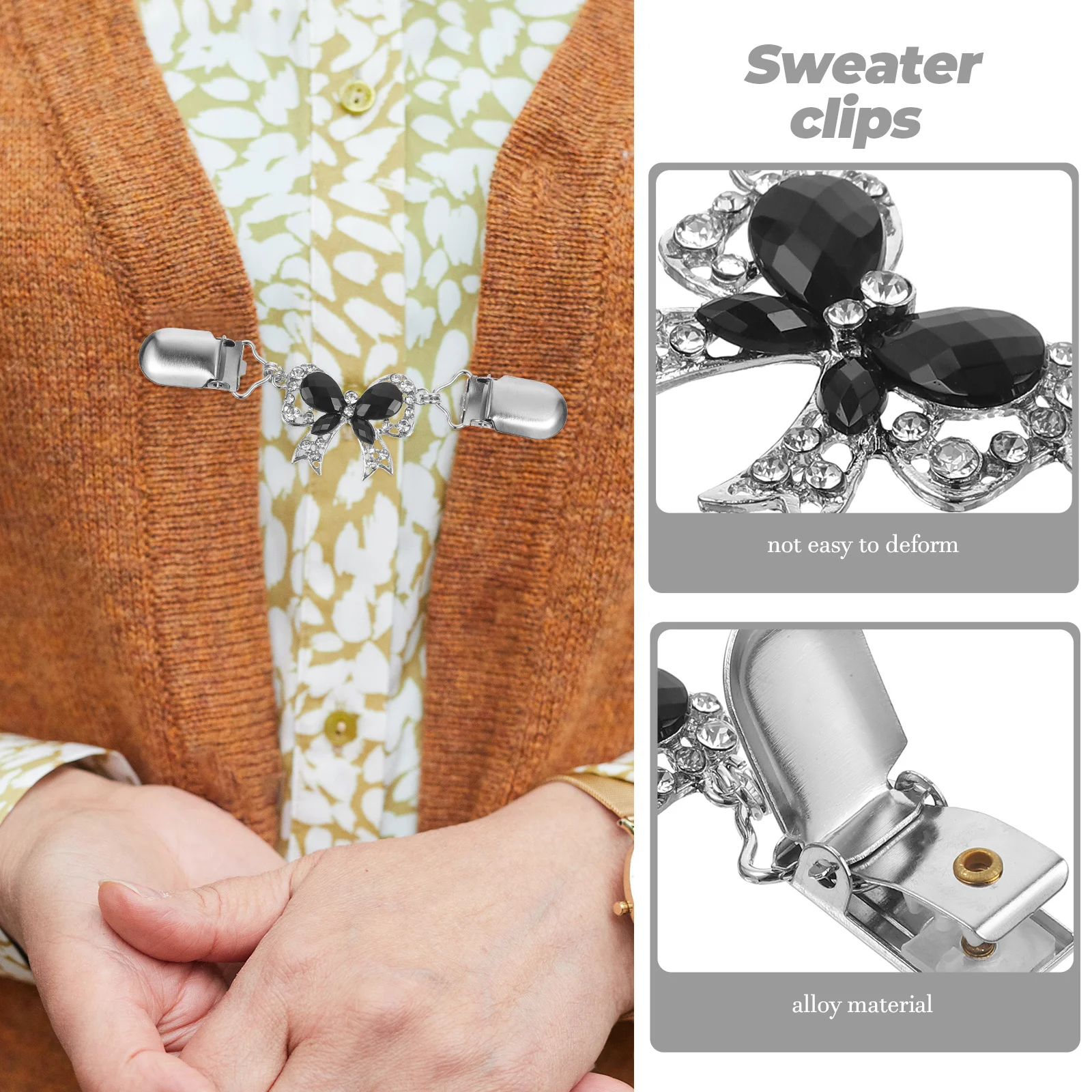 Frauen Strickjacke Clip Bogen Pullover Schal Kragen Verschluss Exquisite Metall Kleidung Clips Dekorative Schal Verschluss Elegant