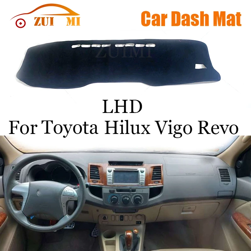 

ZUIMI Dashboard Cover Dash Mat Dashmat For Toyota Hilux Vigo Revo LHD RHD Dash Board Cover Pad Sun Shade