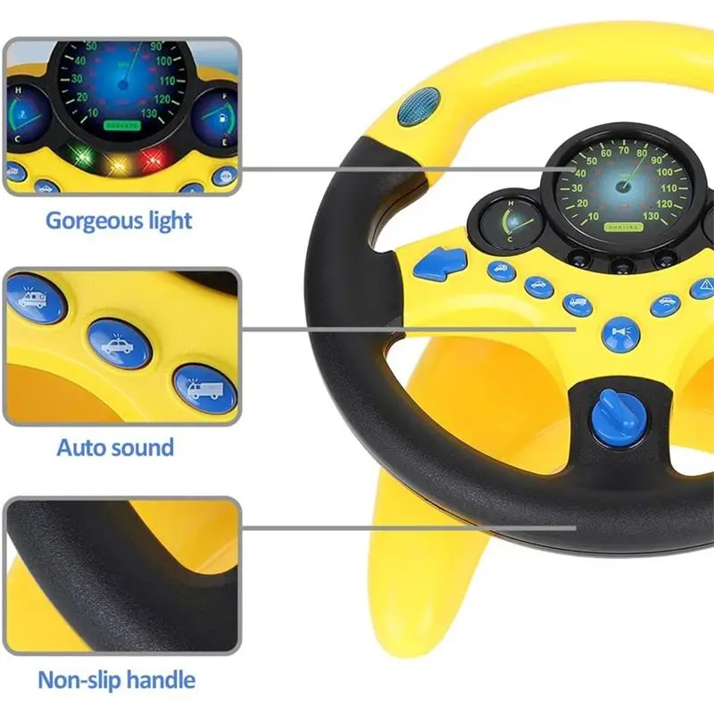 Best Educational Sounding Small Steering Wheel Simulated Driving Steering Wheel Portable Children's