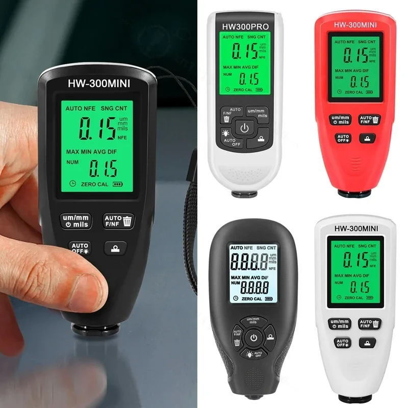 PRO Car Paint Film Automatic Thickness Gauge 0-2000UM Fe & NFe Coating Thickness Tester Manual Automotive Paint Tools