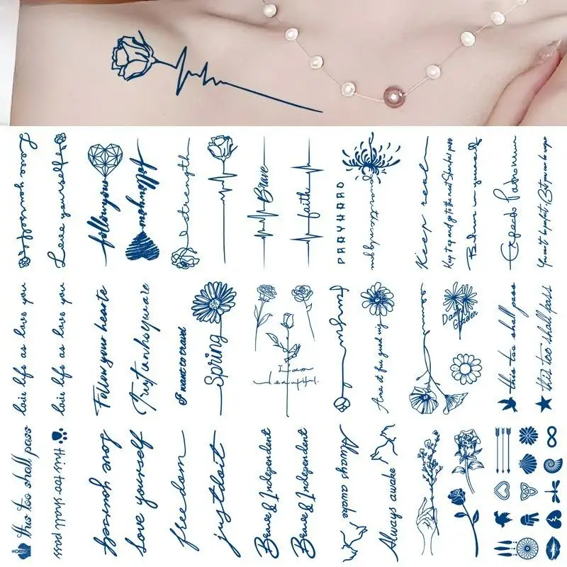 

Temporary Tattoos for Men Women,Waterproof Long-Lasting 15 Days,English Tattoo Stickers,Semi-Permanent Fake Tattoo,Magic tattoo