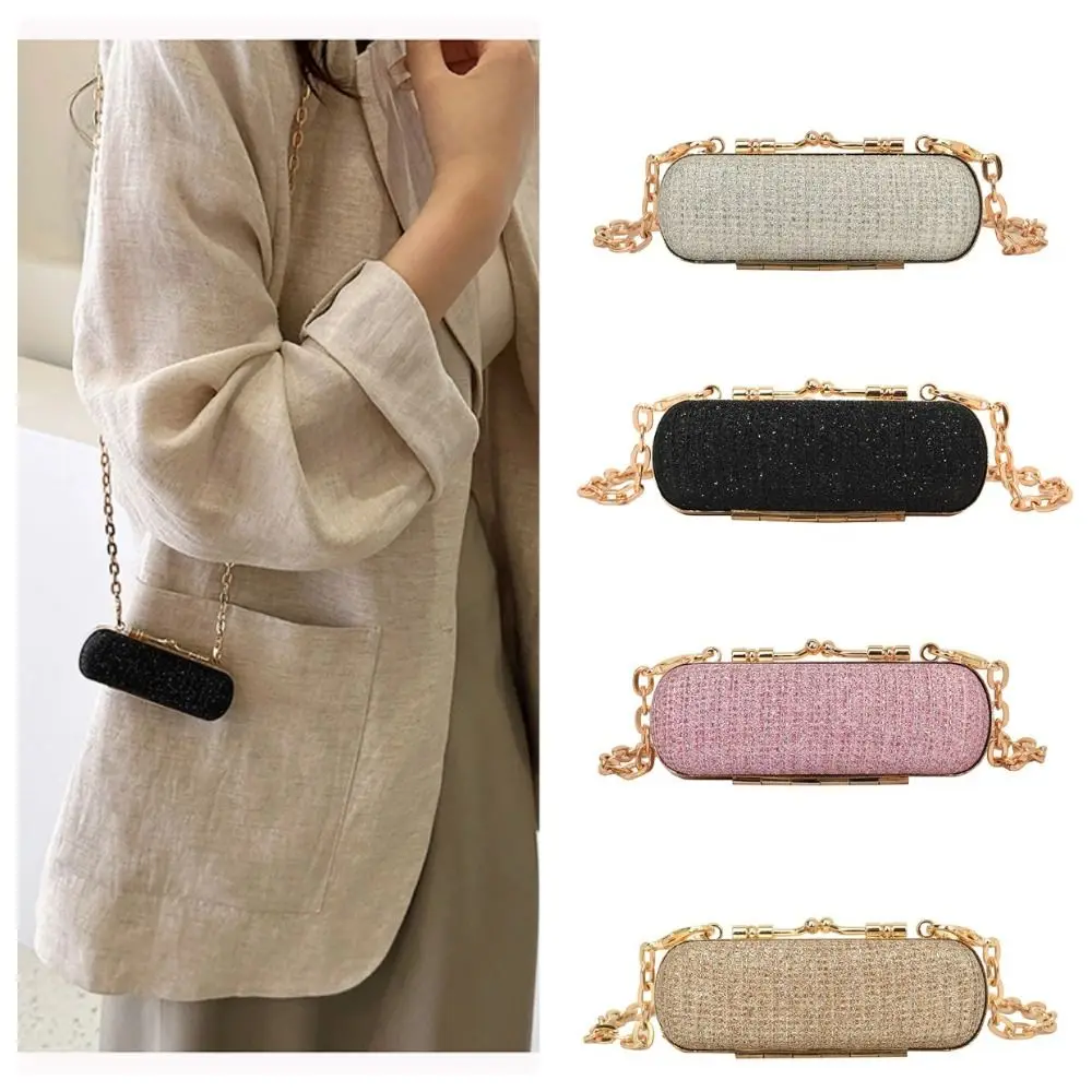 Fashion Mini Evening Banquet Bag Glitter Handbag Lipstick Bag Chain Strap Crossbody Bag Women