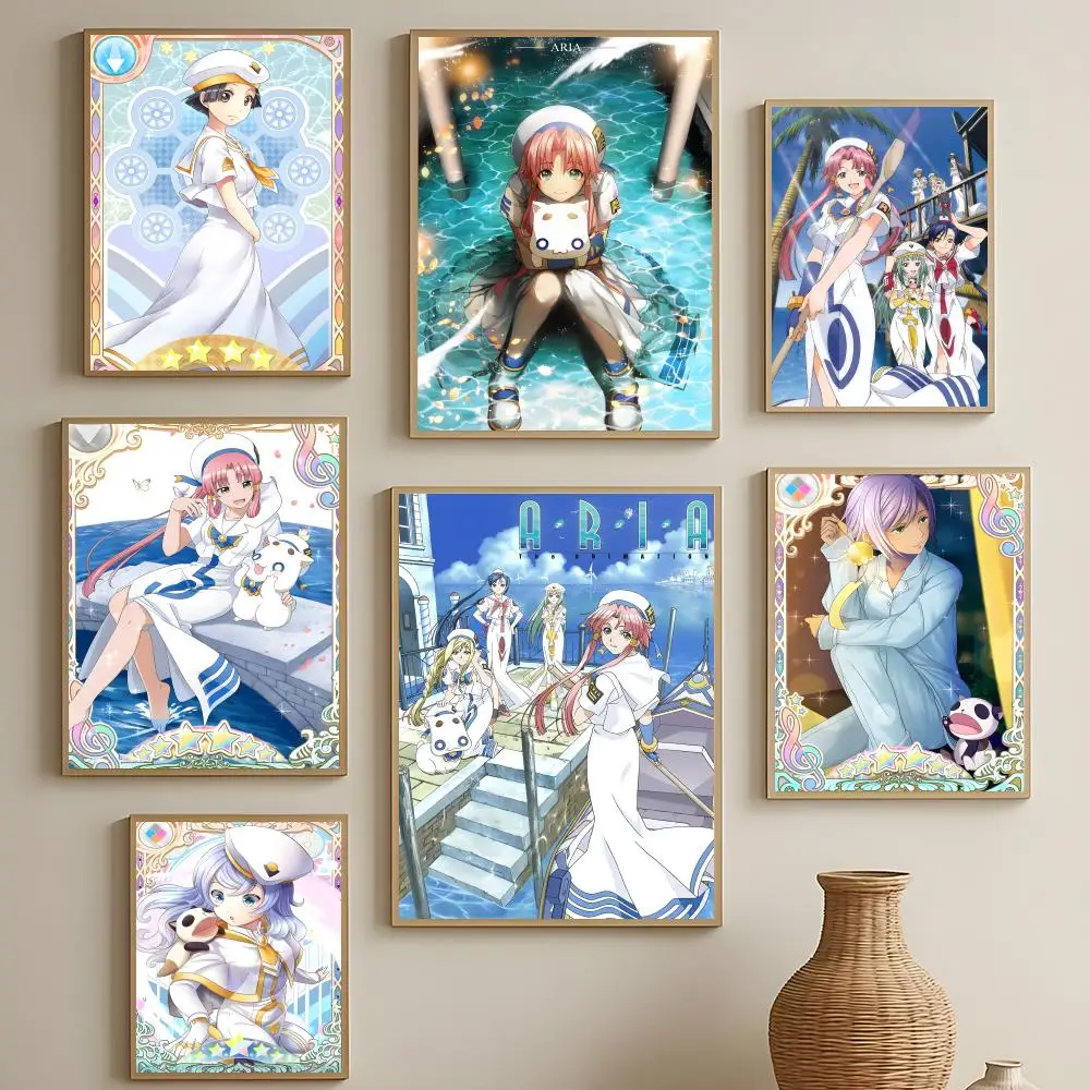 Slice Anime ARIA The Animation Poster HD Selbstklebend Wasserdicht Wandkunst Einfach Anzubringen Multi-Szenen-Dekoration