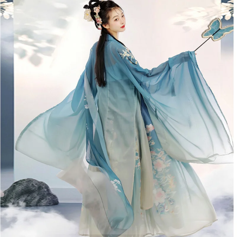 Hanfu traditionnel de style chinois pour femmes, costume de cosplay, robes de princesse, scène de danse folklorique des Prairies, amélioré, élégant, beau