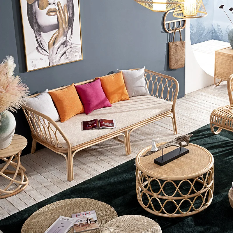 

Стул из ротанга, диван на троих, комбинированный стул, внутренний балкон, черный отдых в семье, простой стул из ротанга, Nordic