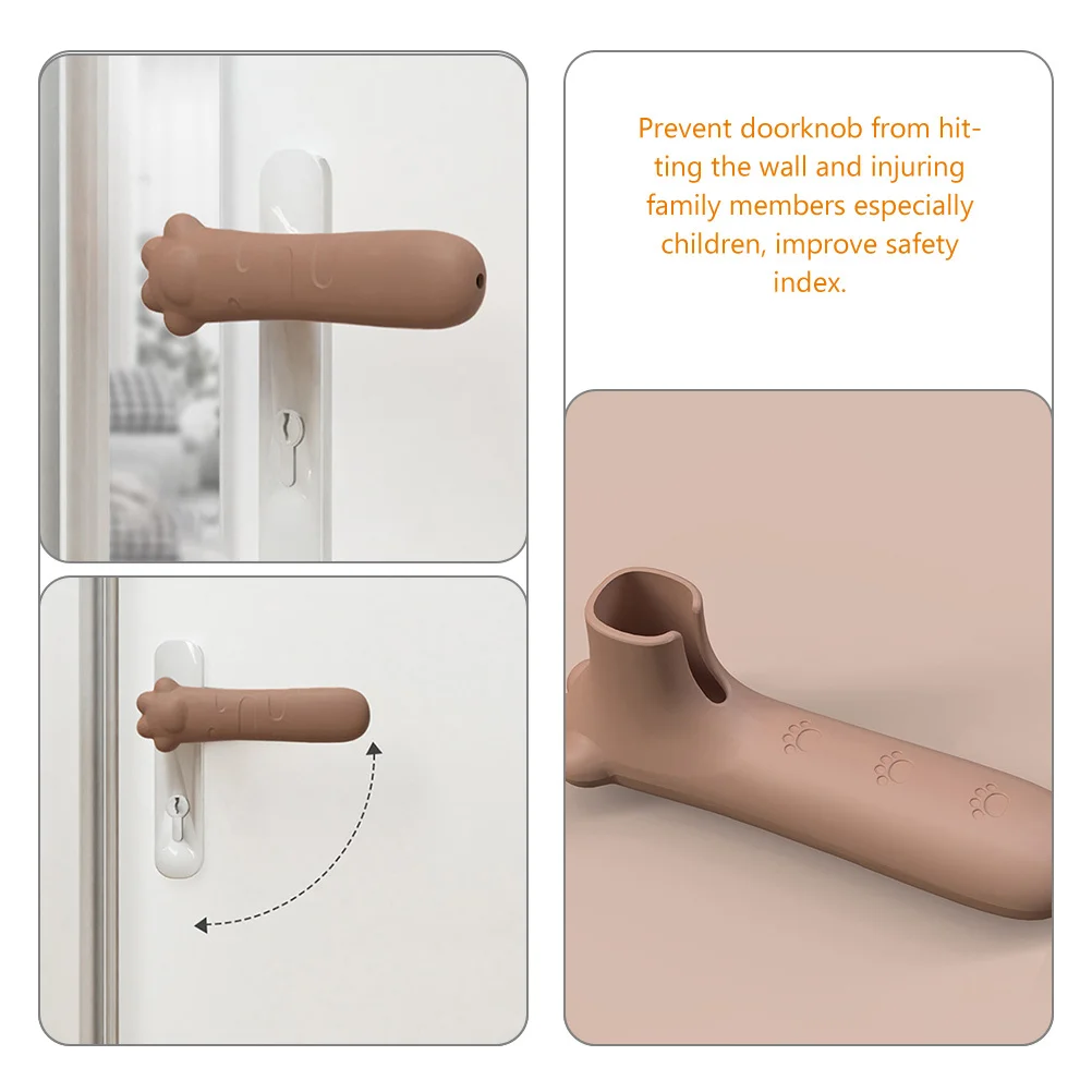 

2Pcs Silicone Door Handle Protective Cover Anti-Collision Soft Elastic Door Knob Protector for Home Use