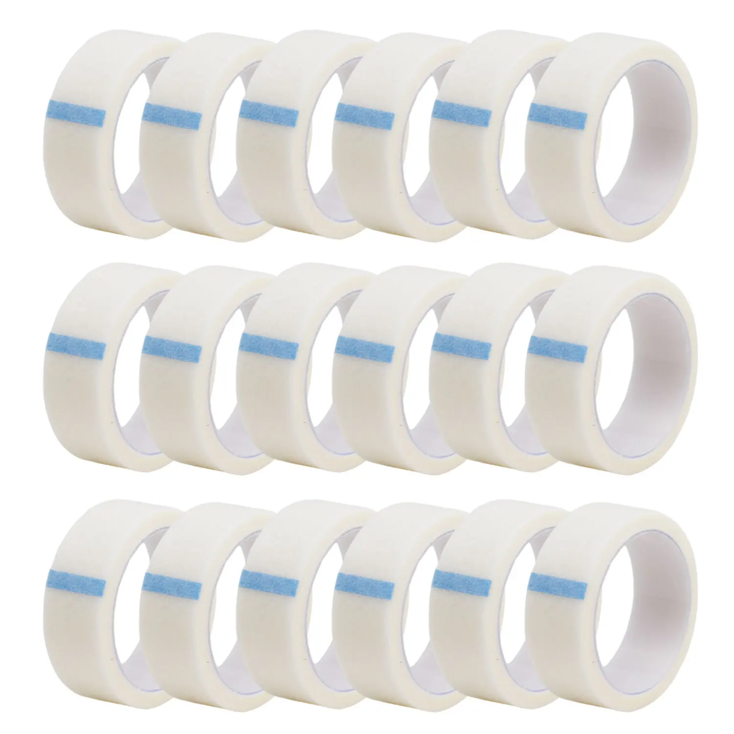 5/10/20/30/50 Uds 9M x 1,25 cm rollo de cinta de papel para extensión de pestañas transpirable cinta adhesiva de tela no tejida para pestañas postizas