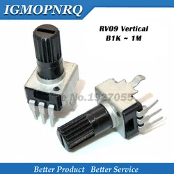 100PCS RV09 Vertical Adjustable Potentiometer 1K 2K 5k 10K 20K 50K 100K 1M 0932 9 Type 3pin Seal Potentiometer