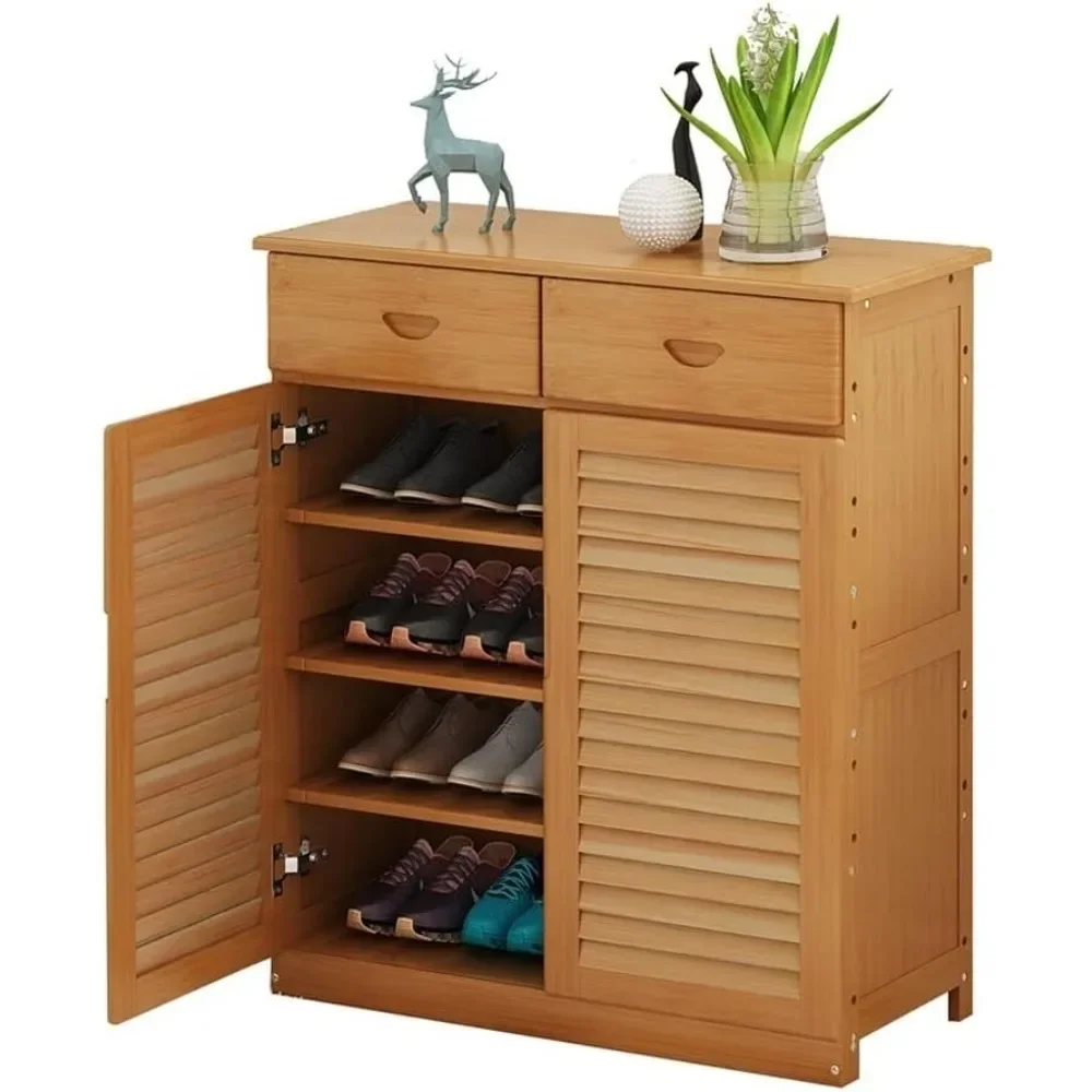 Multifunctional Shoe Rack and Entrance Organizer with 2 Drawers - Perfect Closet Cabinet for Living Room