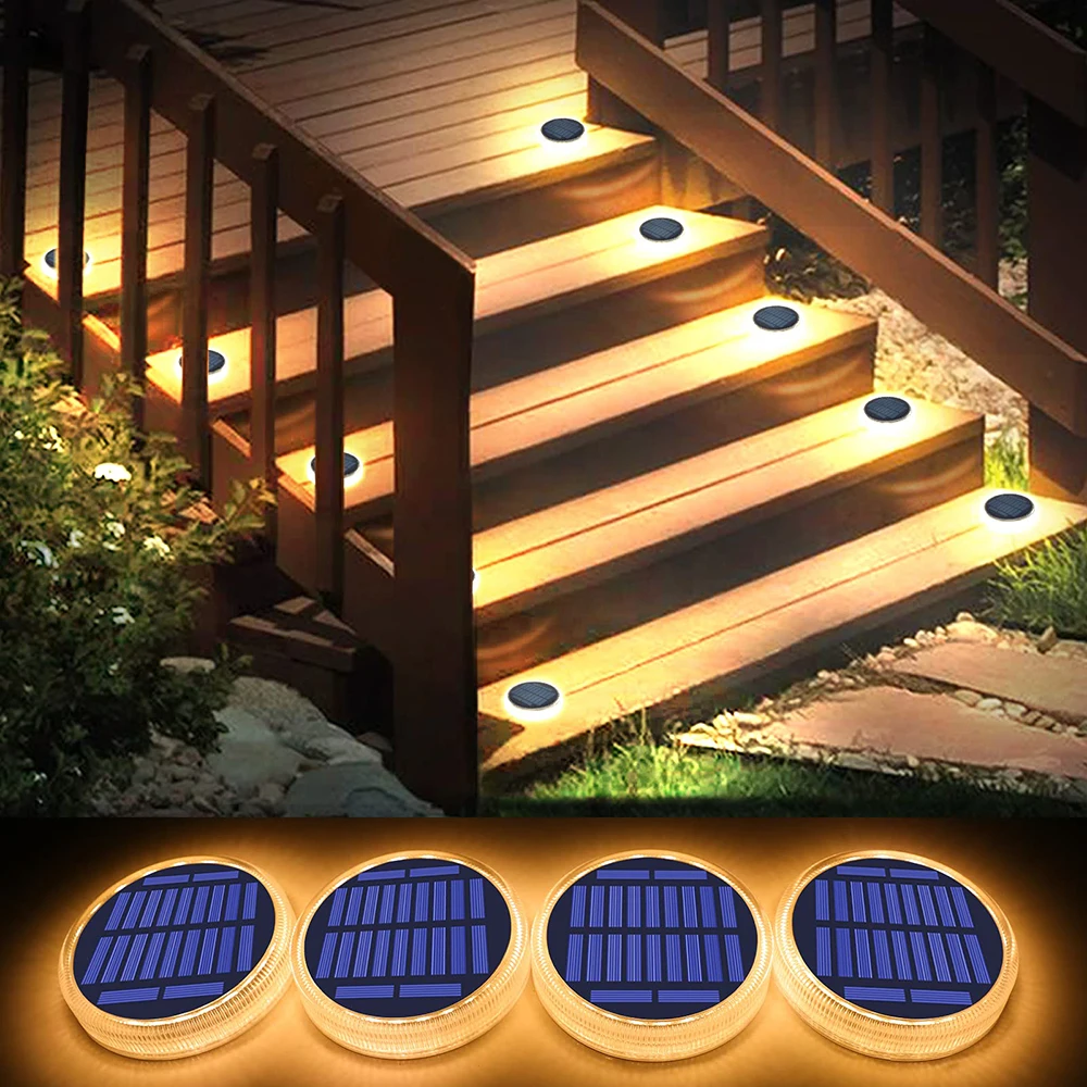 luzes led deck solar para exterior impermeavel lampadas de gramado alimentado por bateria step light caminho entrada jardim passarela patio 01