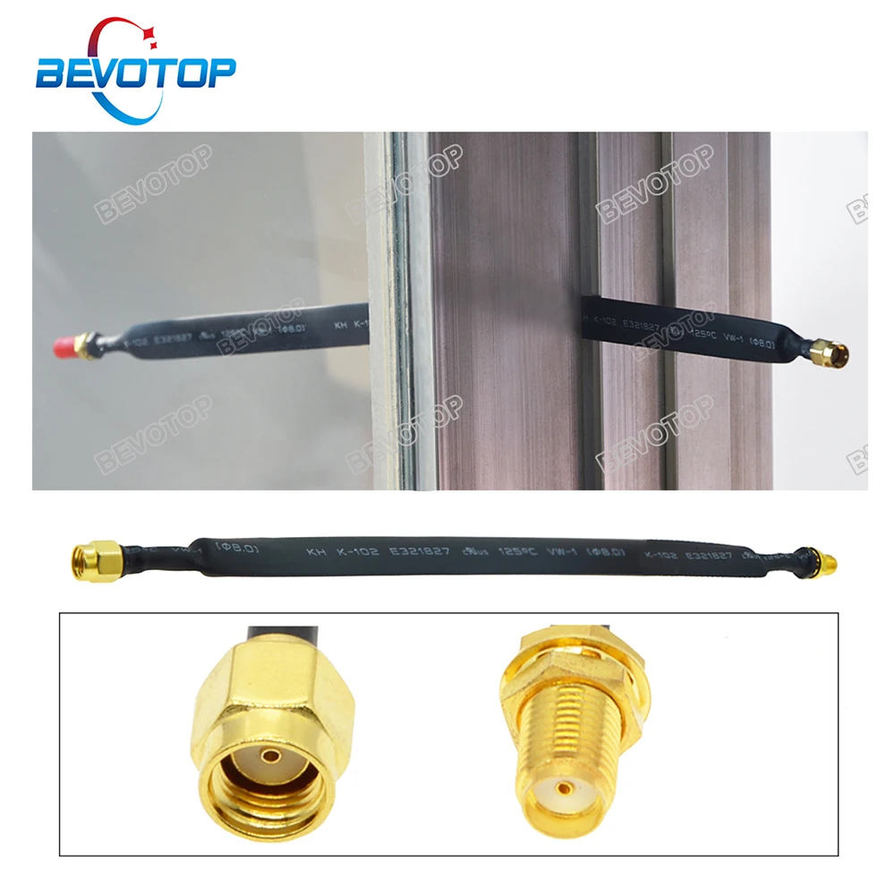 RP-SMA Male to SMA Female Flat Coaxial Extension Pigtail Helium Miner Antenna Cable Door / Window Slot Flat Coaxial Jumper Cord
