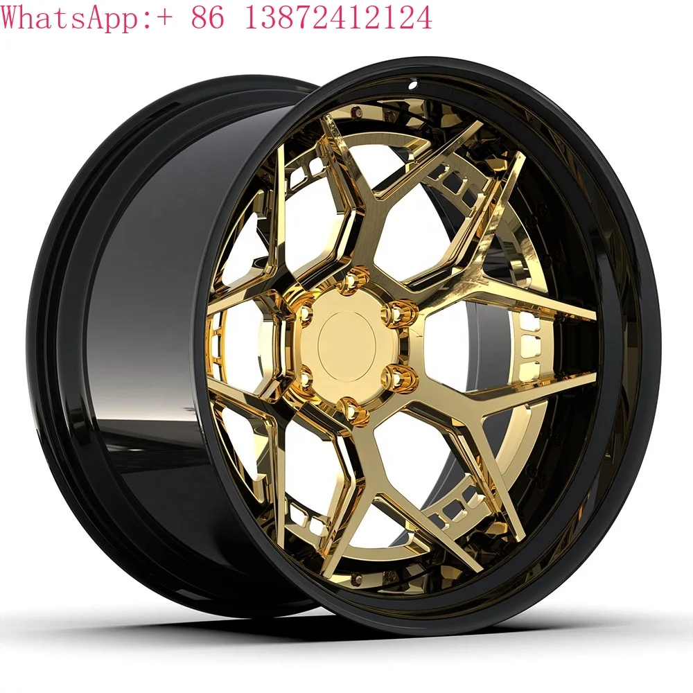 

forKipardo Gold Chrome Rims Deep Concave Wheels 2 3 Piece Custom Forged Alloy Wheel Rims for Luxury Cars