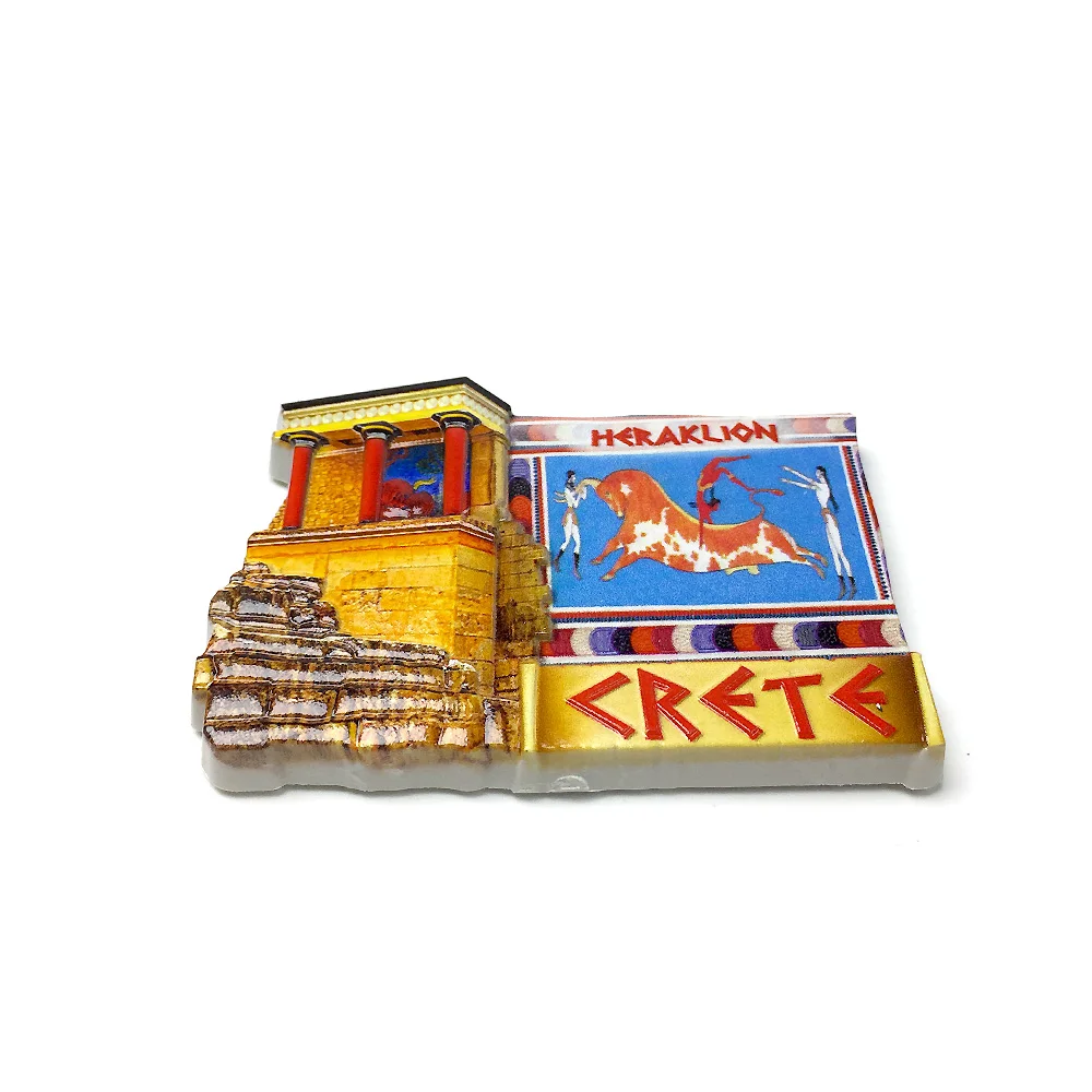 ‌ اليونانية كريت هيراكليون الراتنج مغناطيس الثلاجة ملصق مزخرفة تذكارية للسفر ‌
