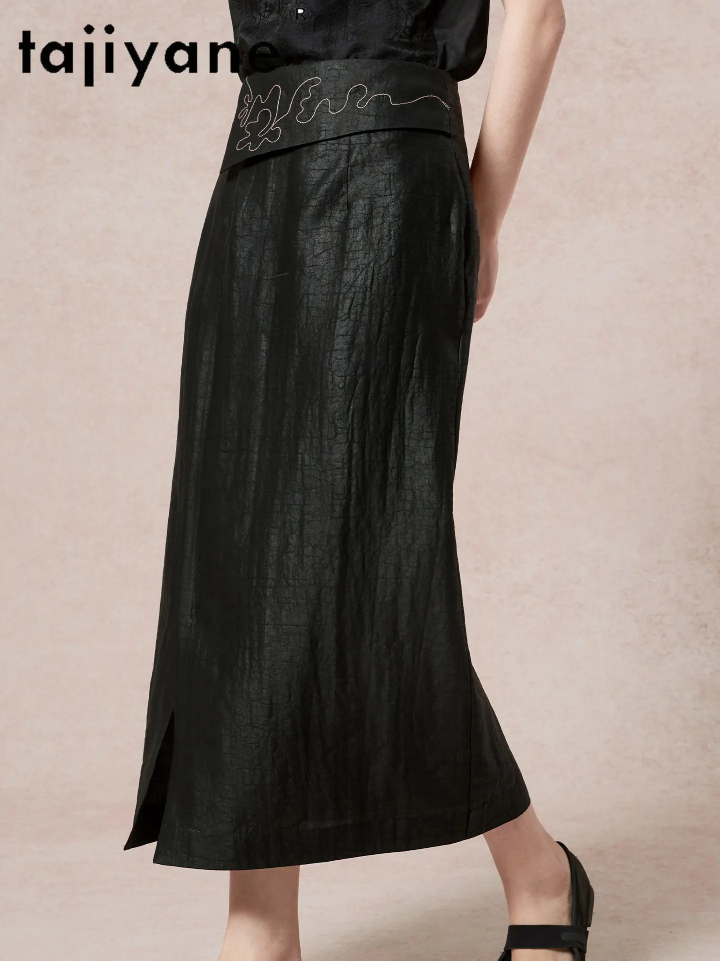 TAJIYANE 100% Mulberry Silk Skirts for Women Xiangyun Sha Embroidered Long Skirt Chinese Style Spring Skirts 2026 Woman Clothes