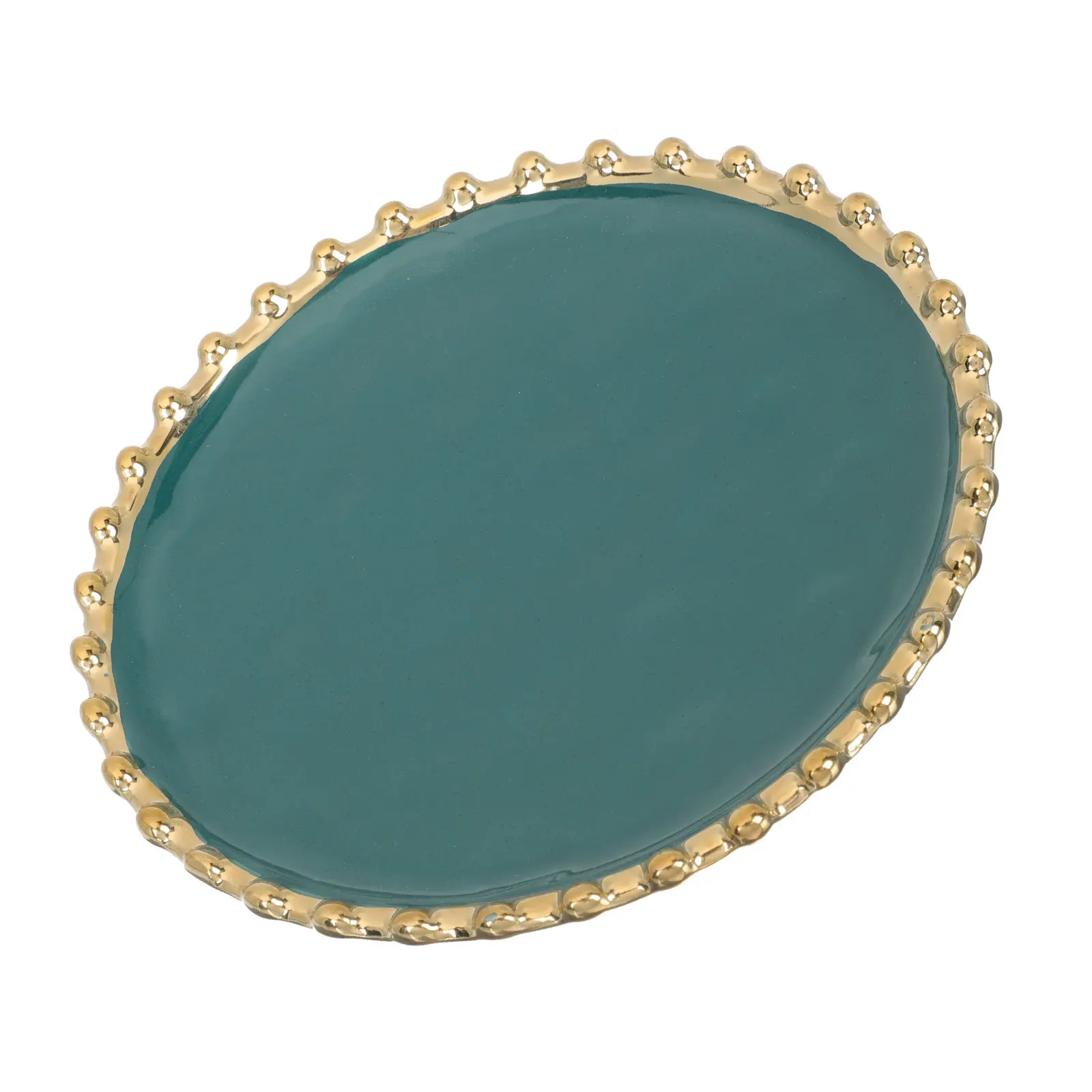

Round Breakfast Dish Phnom Penh Dining Plate White Decorative Tray Dark Green Vintage Serving Plates