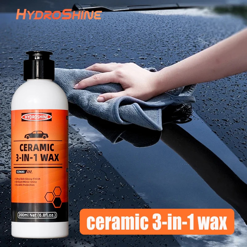 Ceramic 3-In-1 Wax Car Wax - Maintenance & Gloss Enhancement, Universal High-End Crystallization Coating, Specialized for White
