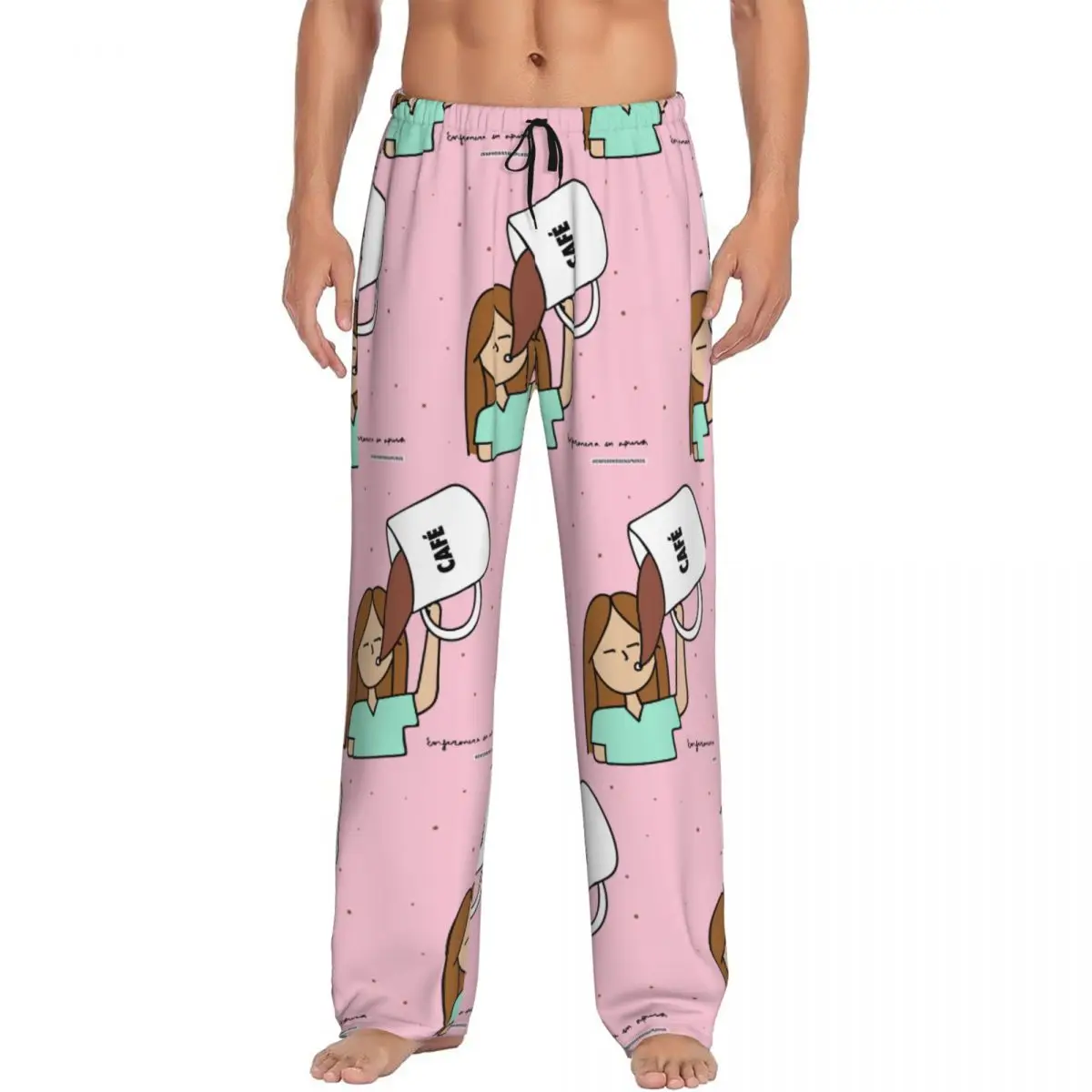 Custom Print Men's Enfermera En Apuros Doctor Nurse Medical Health Pajama Pants Sleep Sleepwear Bottoms with Pockets