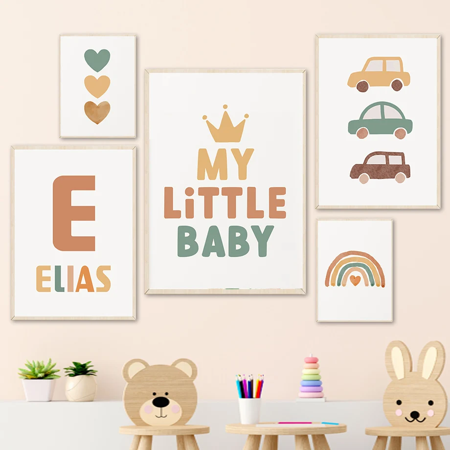 Frameless,Sun Rainbow Cloud Fire Brigade Police Ambulance Nordic Posters And Prints Wall Art Canvas Painting Pictures Baby Kids
