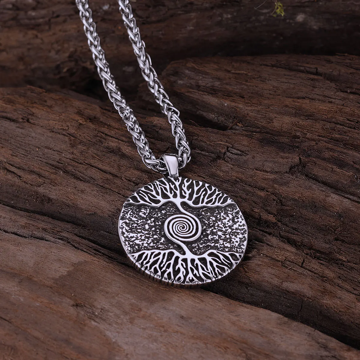 Nordic Mythology Tree of World Yggdrasil Necklace Men Women Stainless Steel Fashion Punk Hip Hop Pendant Jewelry