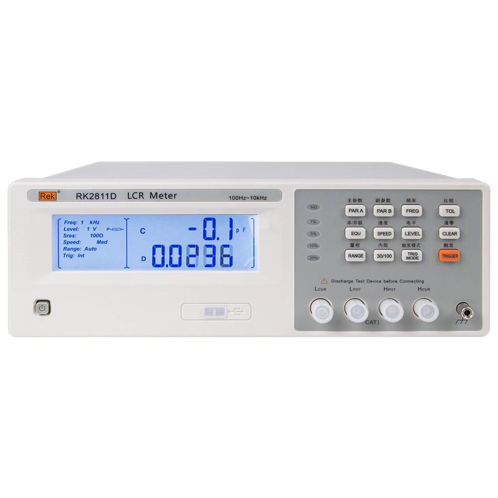 LCR Benchtop Digitale Brug Tester Desktop LCR Meter Capaciteit Weerstand Impedantie Inductie Maatregel Meter RK2811D 100Ω