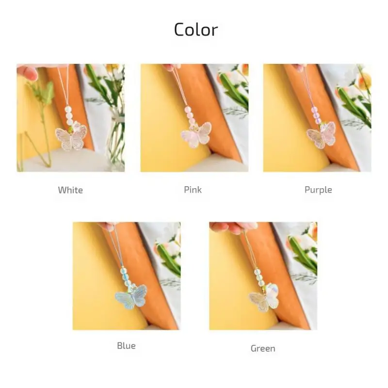 1/2PCS Lily Of The Valley Colorful Butterfly Mobile Phone Chain Fashionable Handmade Suitable For All Occasions Hands-free Trend