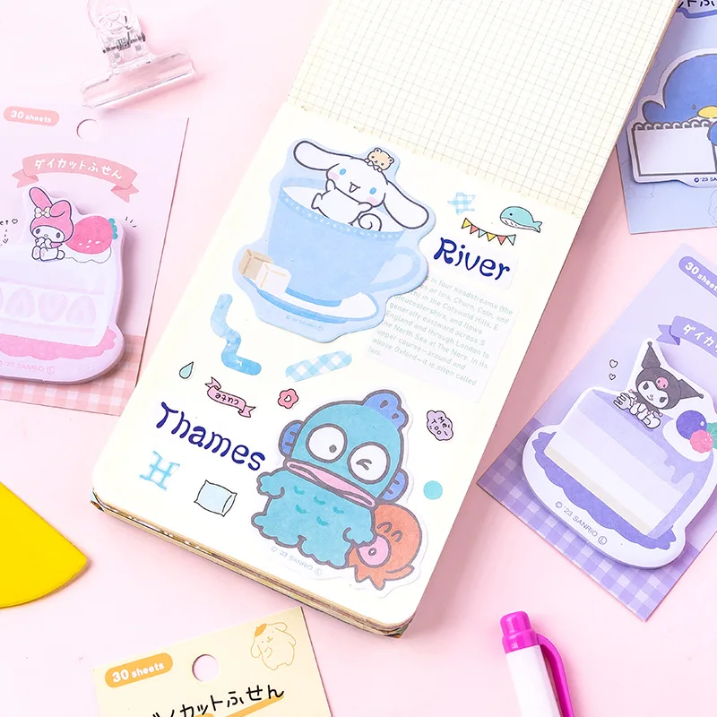 40pcs/lot Sanrio Melody Kuromi Cinnamoroll Memo Pad Sticky Notes Stationery Label Notepad Planner Sticker Post School Supply