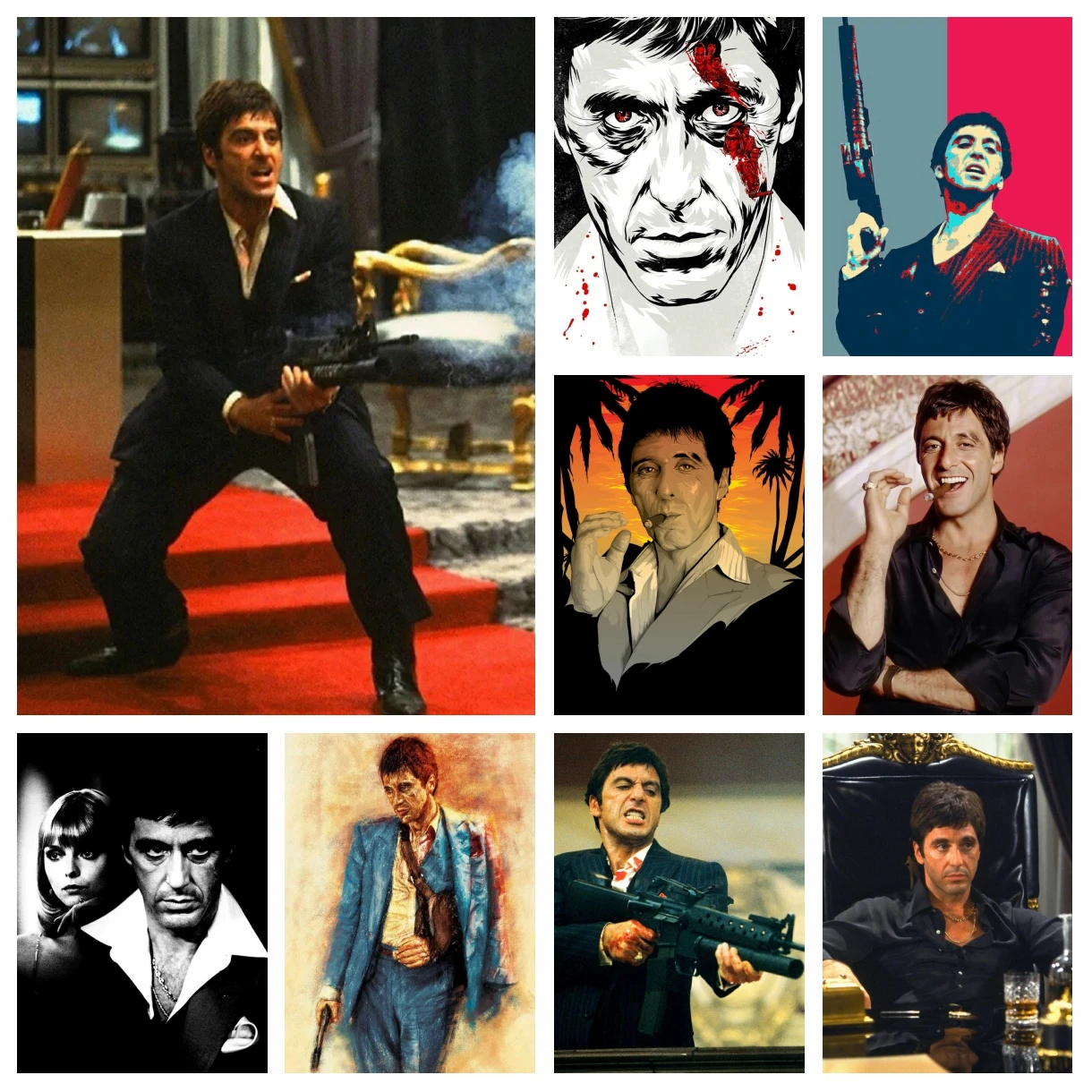 

Full Drill Al Pacino Film Diamond Rhinestones Painting Scarface Movie Art Cross Stitch Kit Embroidery Pictures Mosaic Home Decor