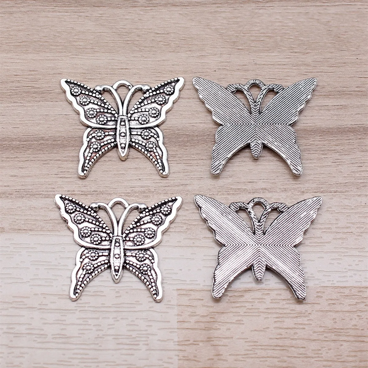 IFOCUS 10pcs/Lot Butterfly Charms For DIY Jewelry Making Zinc Alloy 25x21mm/0.98x0.83inch