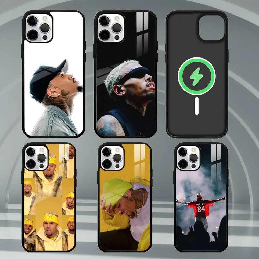 

R-Rapper C-Chris B-Brown Phone Case For iPhone17,16,15,14,13,12,11 Plus,Pro Max Magnetic For Magsafe Wireless Charging