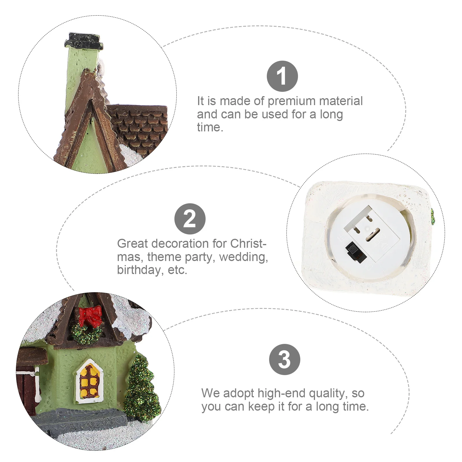 Weihnachts-Minihaus – betriebenes Harzhaus, Miniatur zum Ausmalen und Dekorieren für festliche Wärme