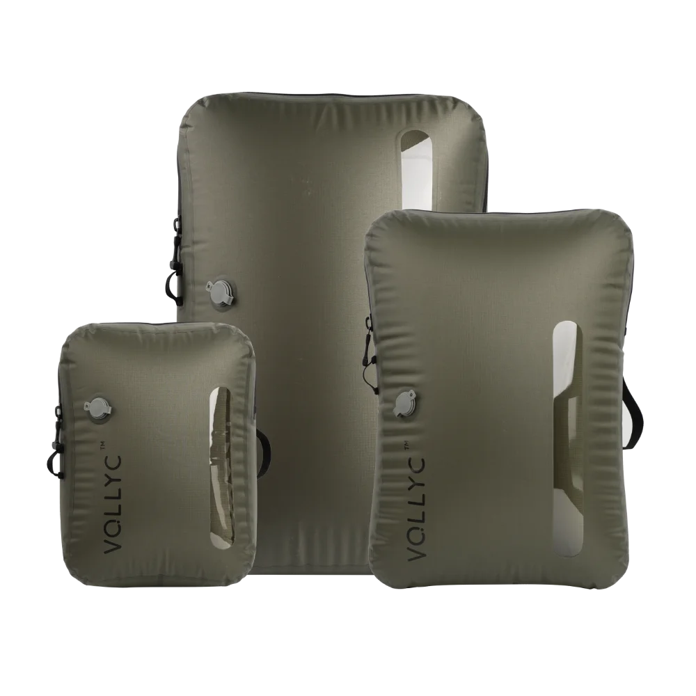 FLEXTAIL X VOLLYC EZYPACK - 18-55L vacuüm opbergtas, herbruikbare kleding opbergtas, reiscompressie rugzak bagagetas