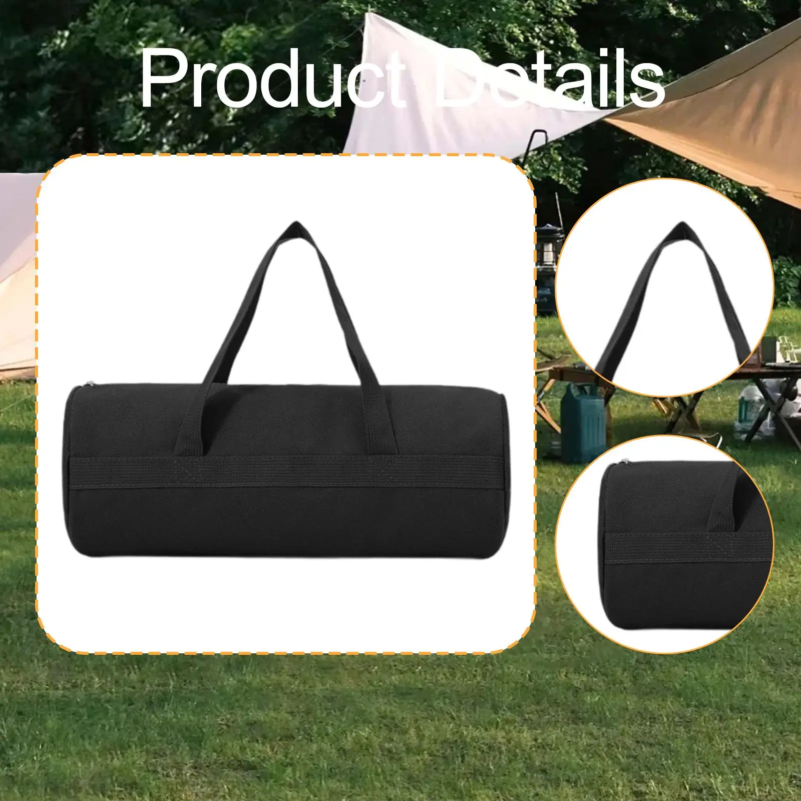 Outdoor Camping Equipment Storage Bag Sturdy Canvas Tent Pegs Holder with Handles for Hiking and DIY Projects