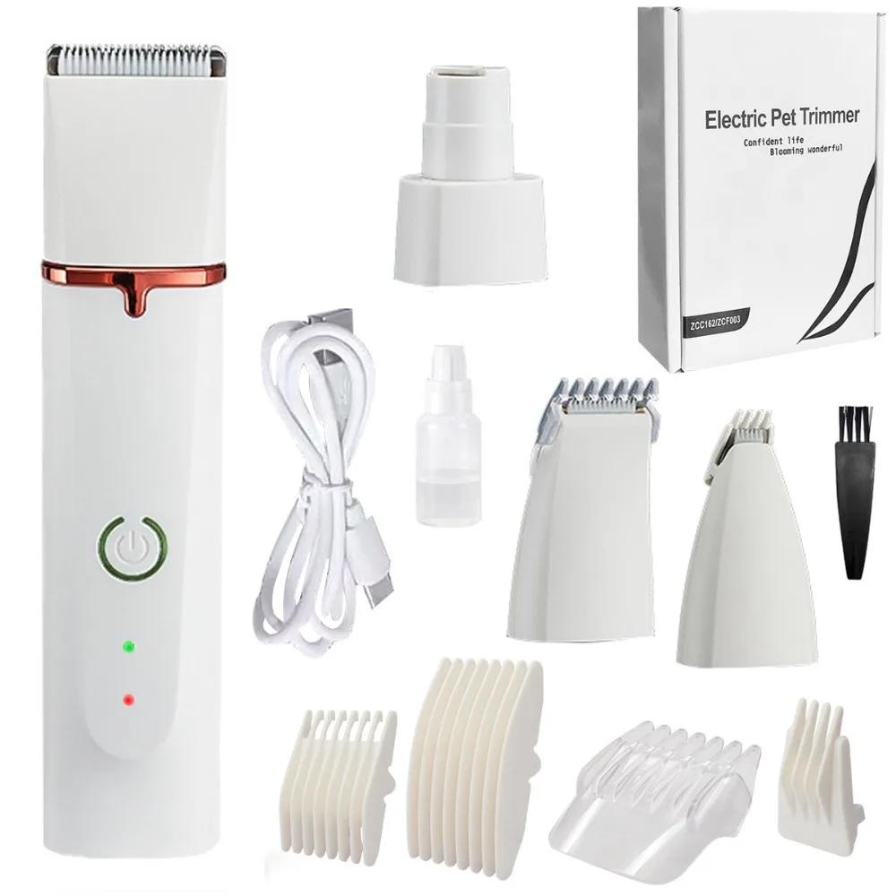 

Low Noise Pet Hair Trimmer USB Rechargeable Nail Remover Dog Hair Trimmer Hair Cutter Grinder Function Pet Grooming Tool