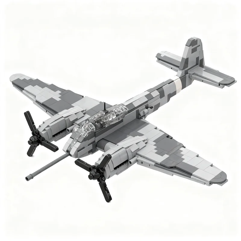 1117pcs MOC Messerschmitt Me 410 A-4 U-4 Hornisse Model Building Blocks Architecture Display Art Creative Idea Assemble DIY