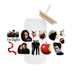 Twilight  16oz UV DTF Cup Wrap Cartoon Libbey Glass Beer Can Tumbler Transfer Stickers Waterproof Permanent Adhesive