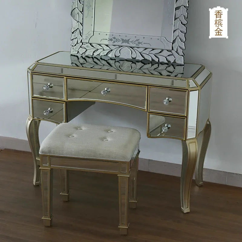 Dressing table, makeup table, European style mirrored glass furniture