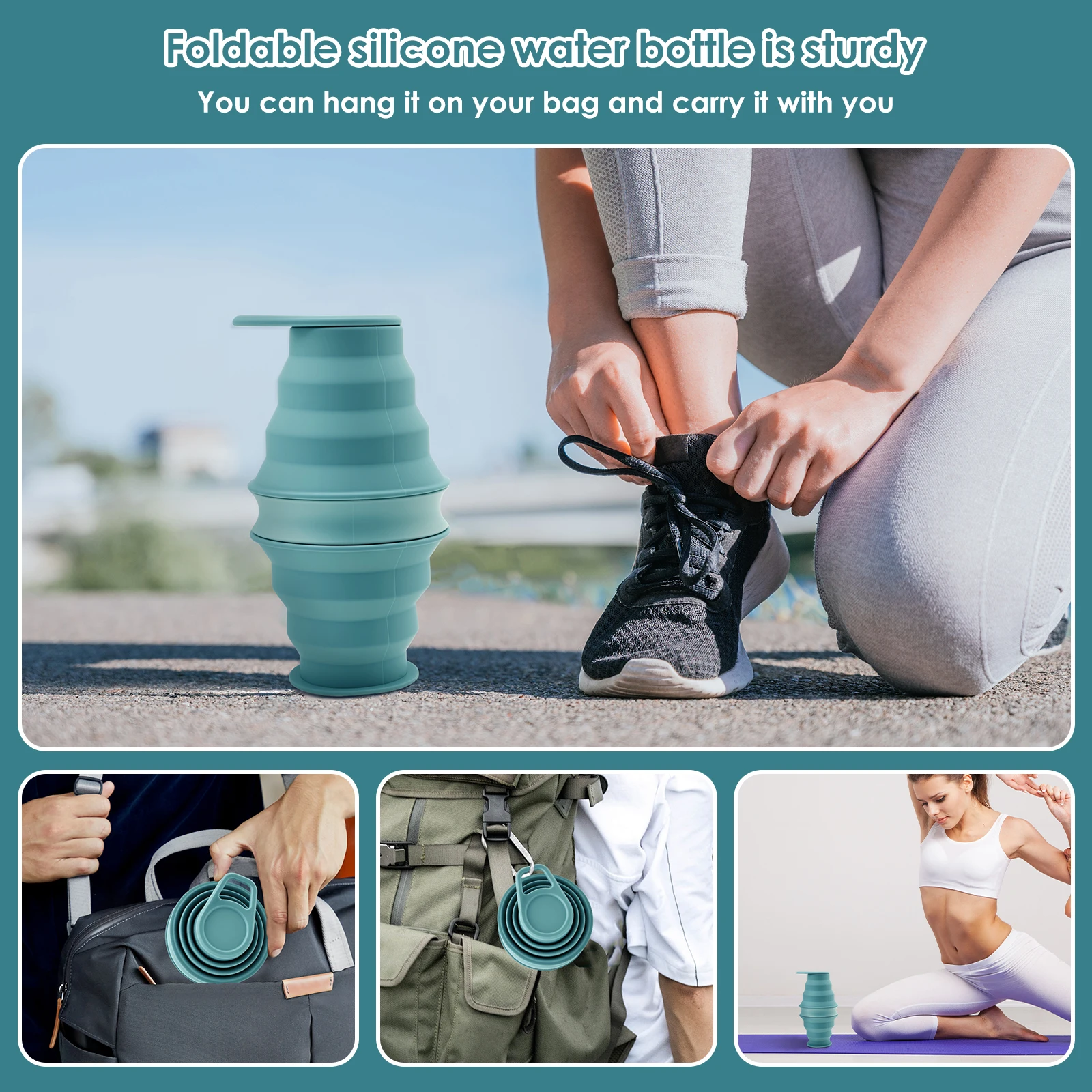 Botella de agua de silicona, b - Water Bag Collapsible reseña y precio