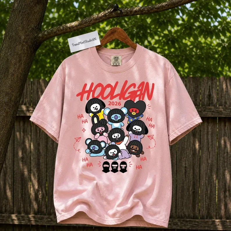 2026 BT21 T-Shirt unisex 100% Cotton Golden Maknae Graphic Short Sleeve Men's and Women's Casual Y2K round neck Loose Tee