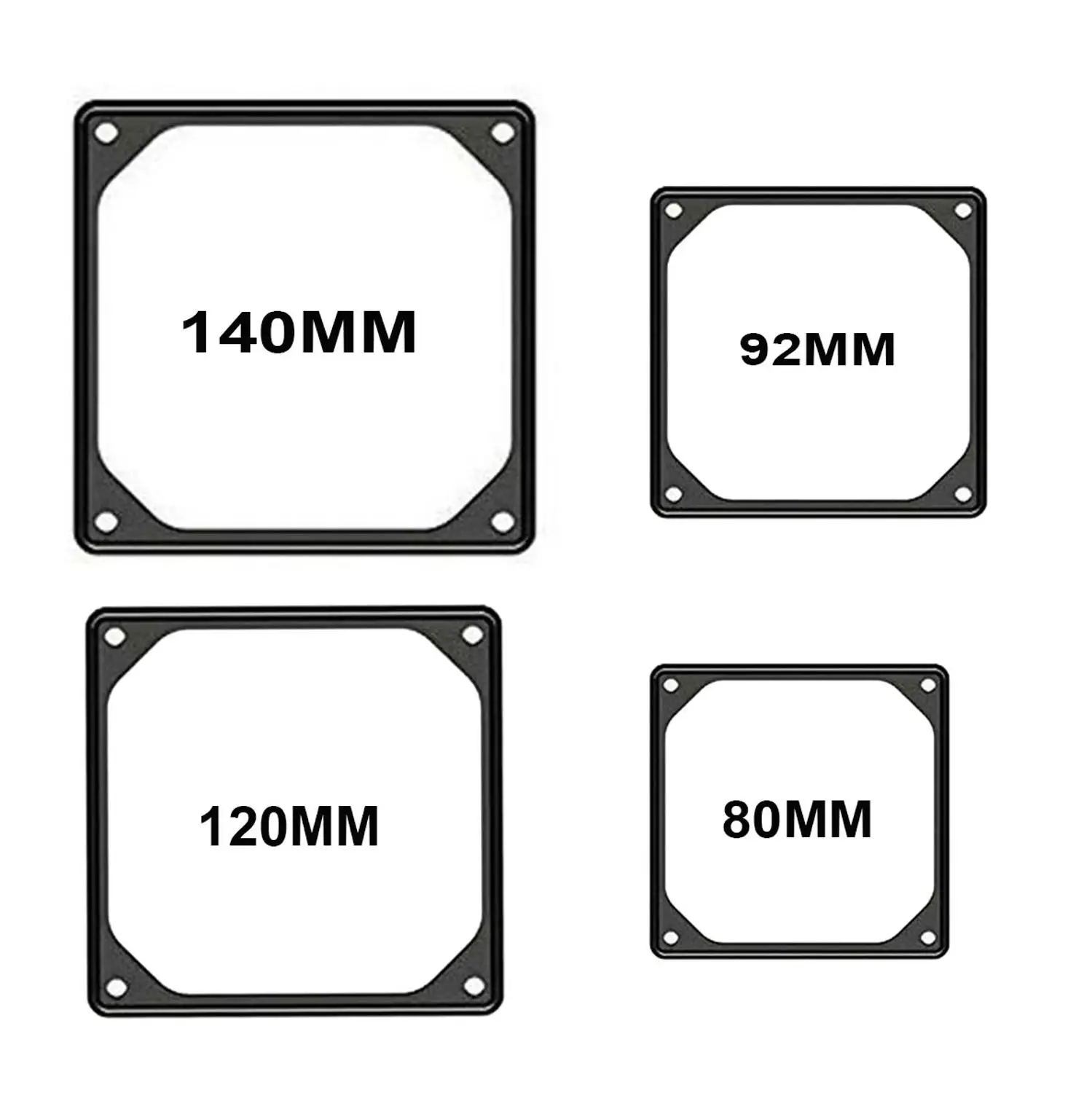 2pcs 80mm 92mm 120mm 140mm Anti-vibration Silicon Fan Gasket Noise Reducing Silencer Gasket Pad For PC Computer Case Fan