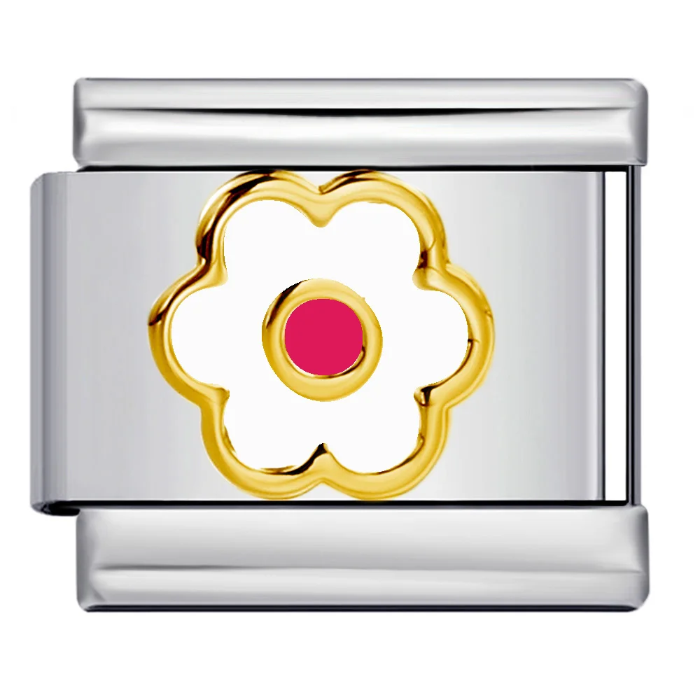 Bestie Gifts Weiße, Lila, Rosa, Grüne, Warme Blumen-Italienische Glieder passend für 9mm Edelstahl-Schmuck DIY Perlen zur Herstellung von Damenarmbändern – Detail 8